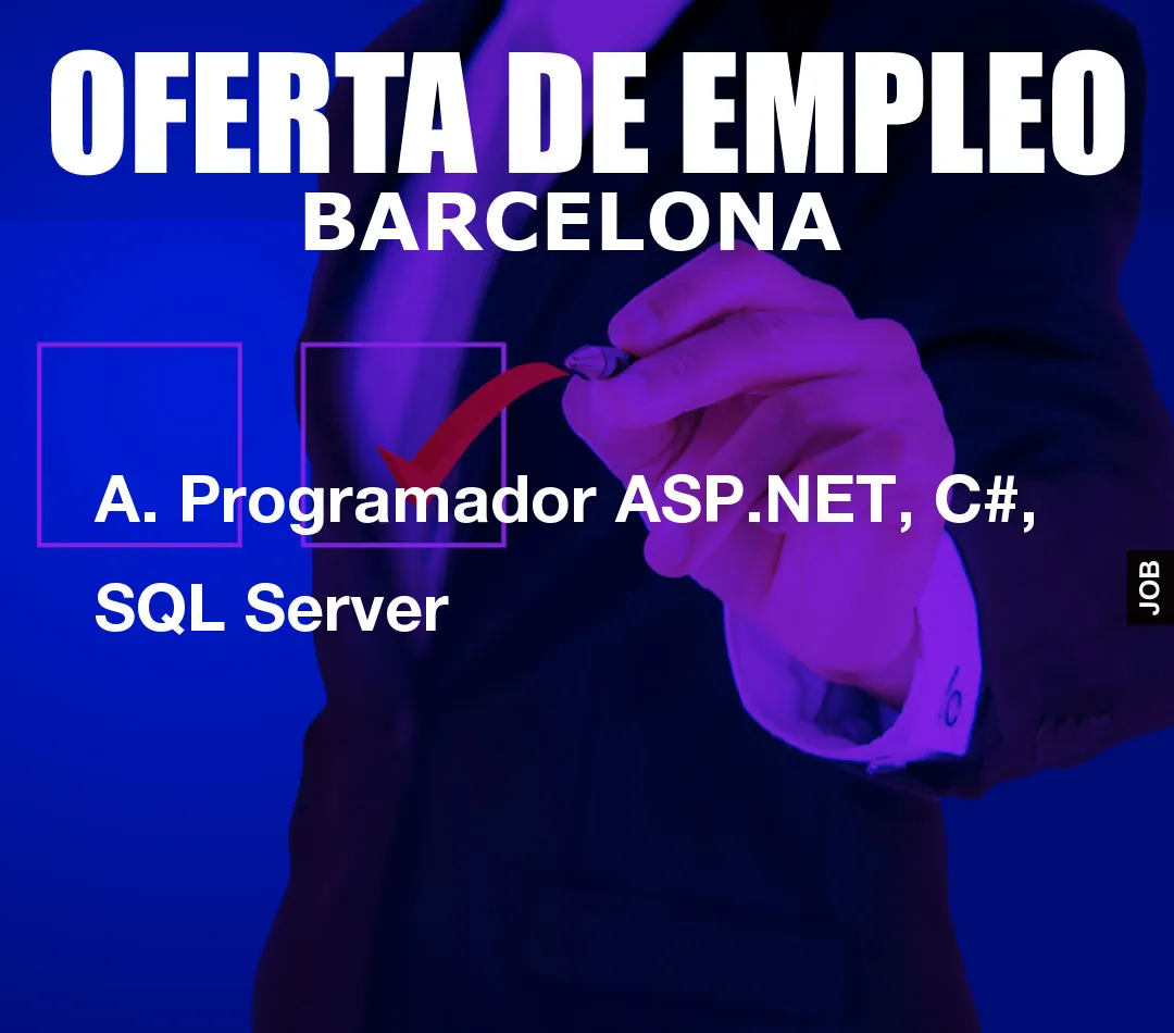 A. Programador ASP.NET, C#, SQL Server