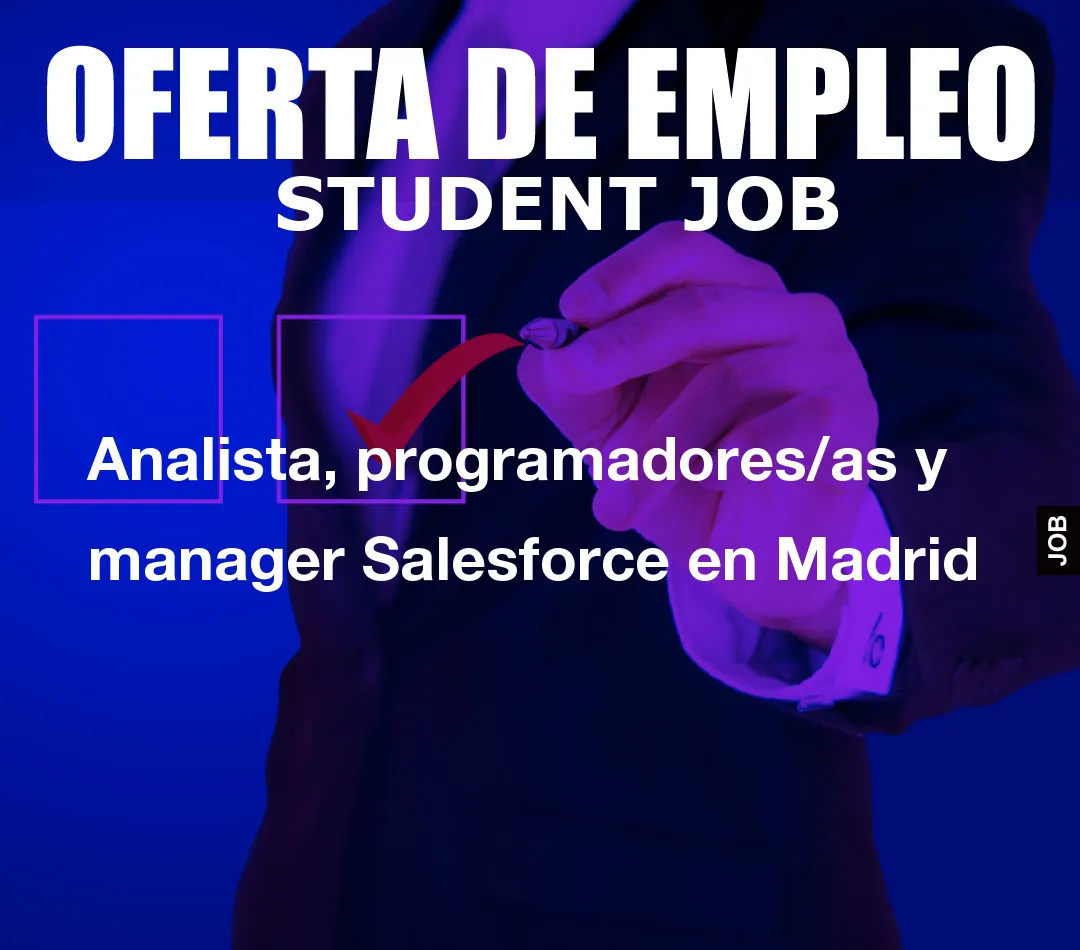 Analista, programadores/as y manager Salesforce en Madrid