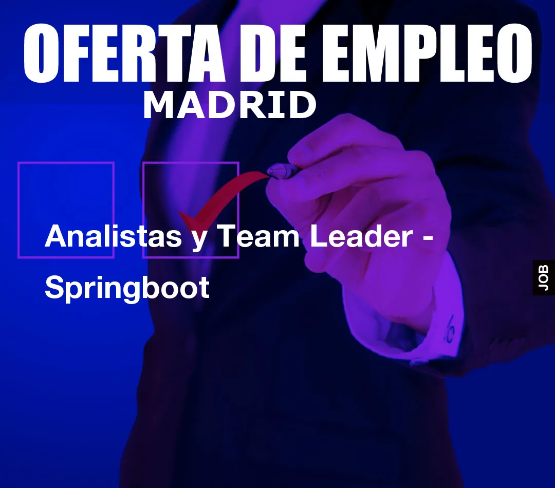 Analistas y Team Leader - Springboot