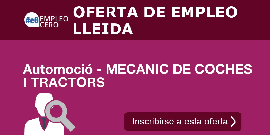 Automoció - MECANIC DE COCHES I TRACTORS