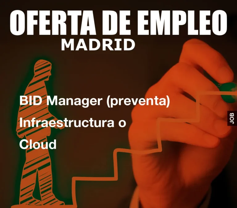 BID Manager (preventa) Infraestructura o Cloud