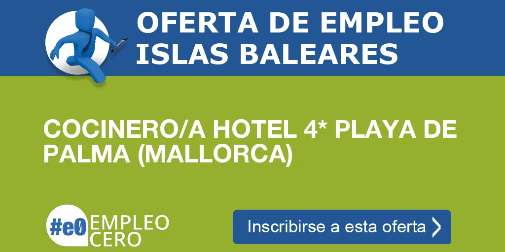 COCINERO/A HOTEL 4* PLAYA DE PALMA (MALLORCA)