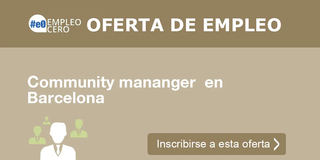 Community mananger  en Barcelona