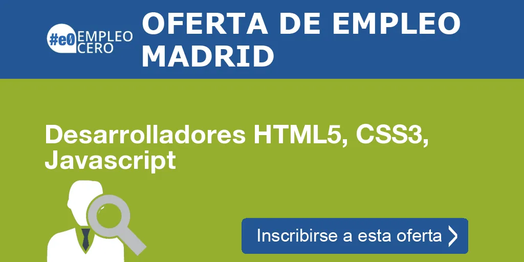 Desarrolladores HTML5, CSS3, Javascript