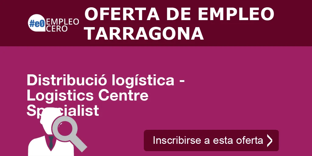 Distribució logística - Logistics Centre Specialist
