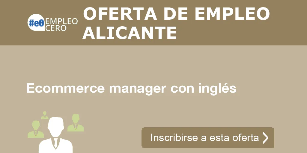 Ecommerce manager con inglés
