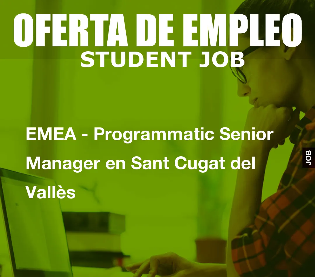 EMEA – Programmatic Senior Manager en Sant Cugat del Vall