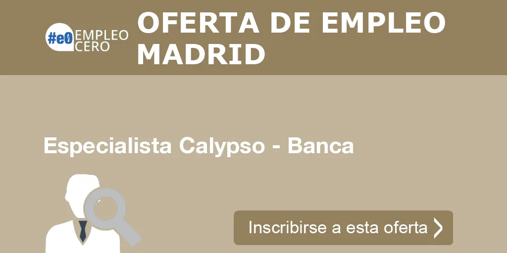Especialista Calypso - Banca