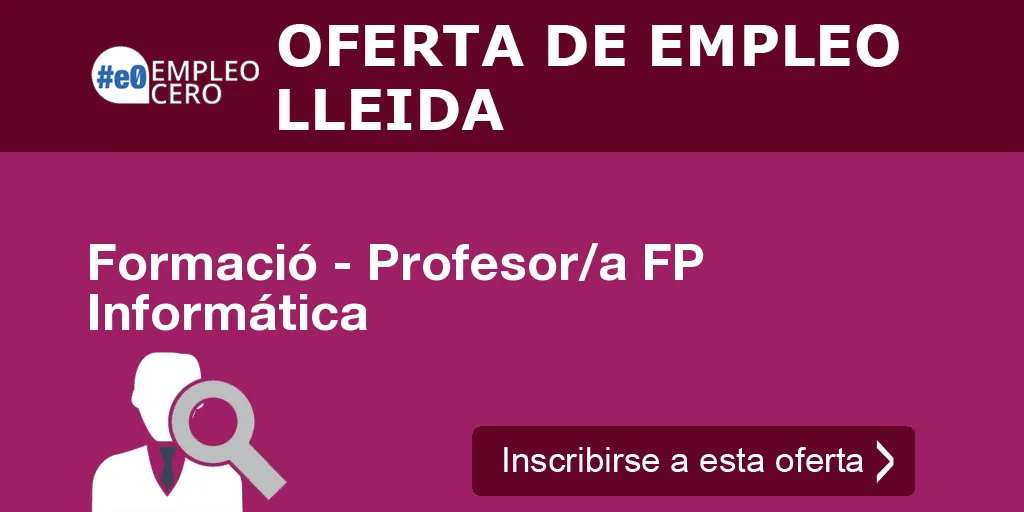 Formació - Profesor/a FP Informática