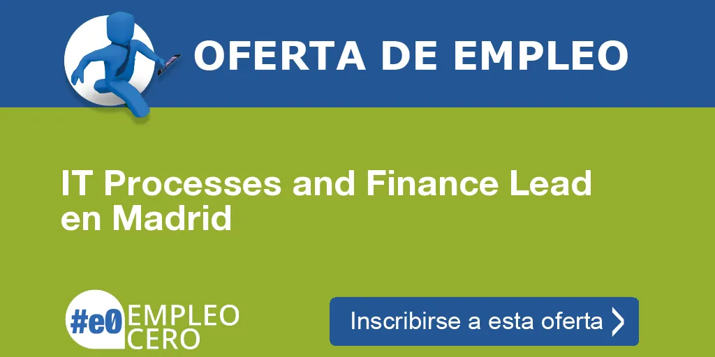 IT Processes and Finance Lead en Madrid