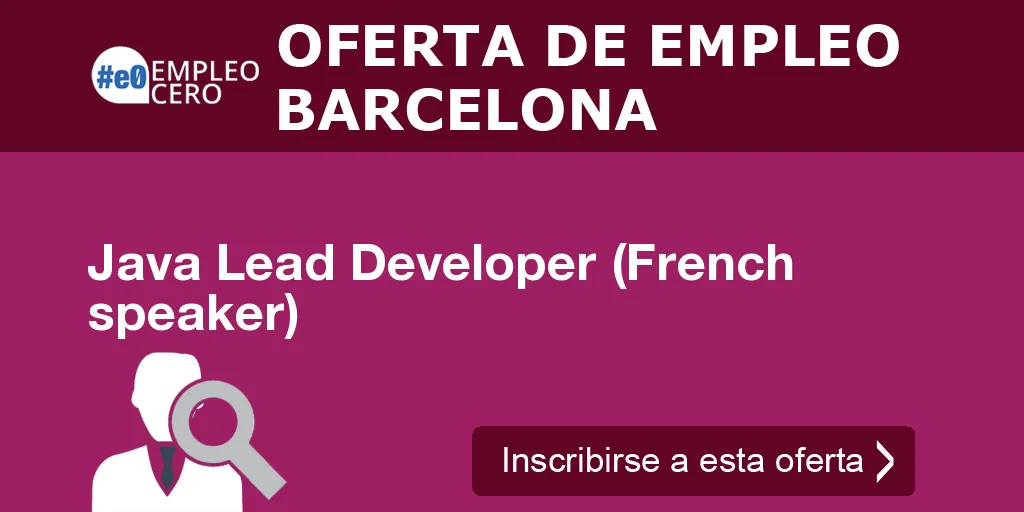 Java Lead Developer (French speaker)