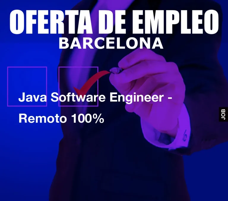 Java Software Engineer – Remoto 100%