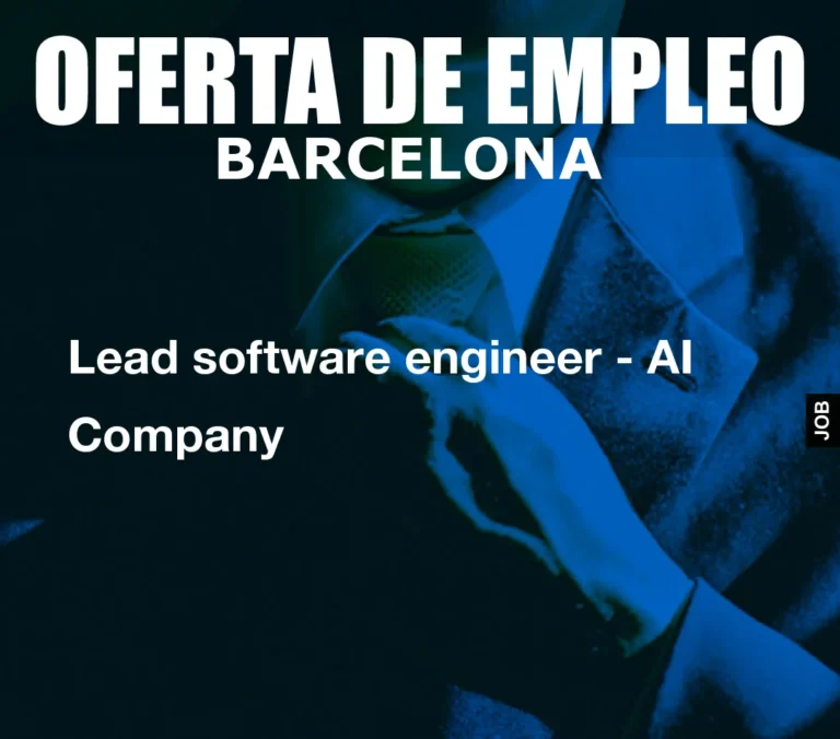 Lead software engineer – AI Company