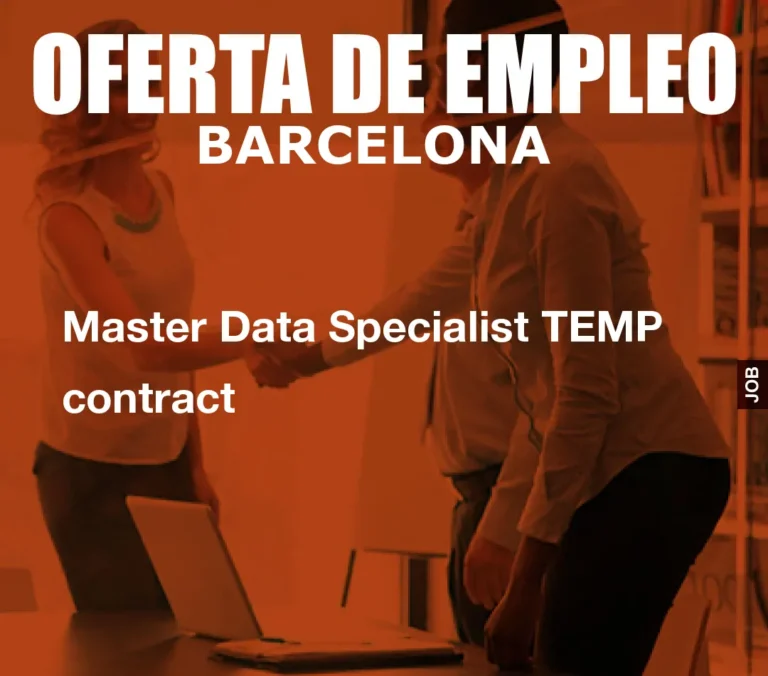 Master Data Specialist TEMP contract
