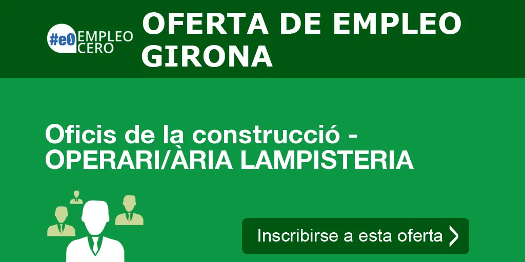 Oficis de la construcció - OPERARI/ÀRIA LAMPISTERIA