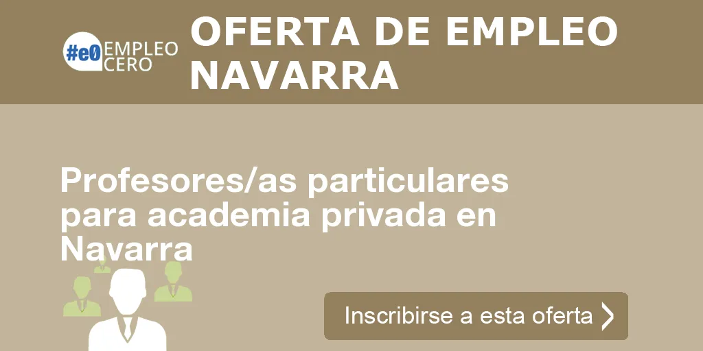 Profesores/as particulares para academia privada en Navarra