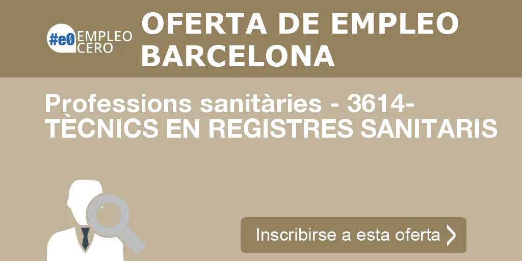 Professions sanitàries - 3614- TÈCNICS EN REGISTRES SANITARIS
