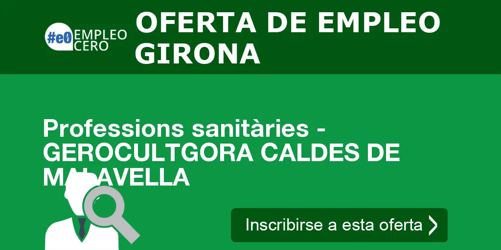 Professions sanitàries - GEROCULTGORA CALDES DE MALAVELLA