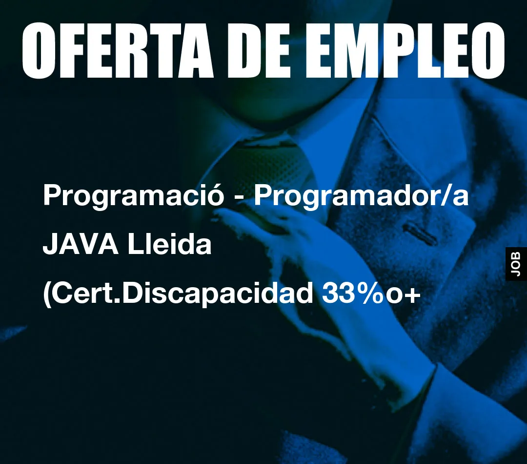 Programació – Programador/a JAVA Lleida (Cert.Discapacidad 33%o+