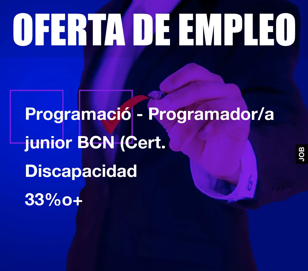 Programació - Programador/a junior BCN (Cert. Discapacidad 33%o+