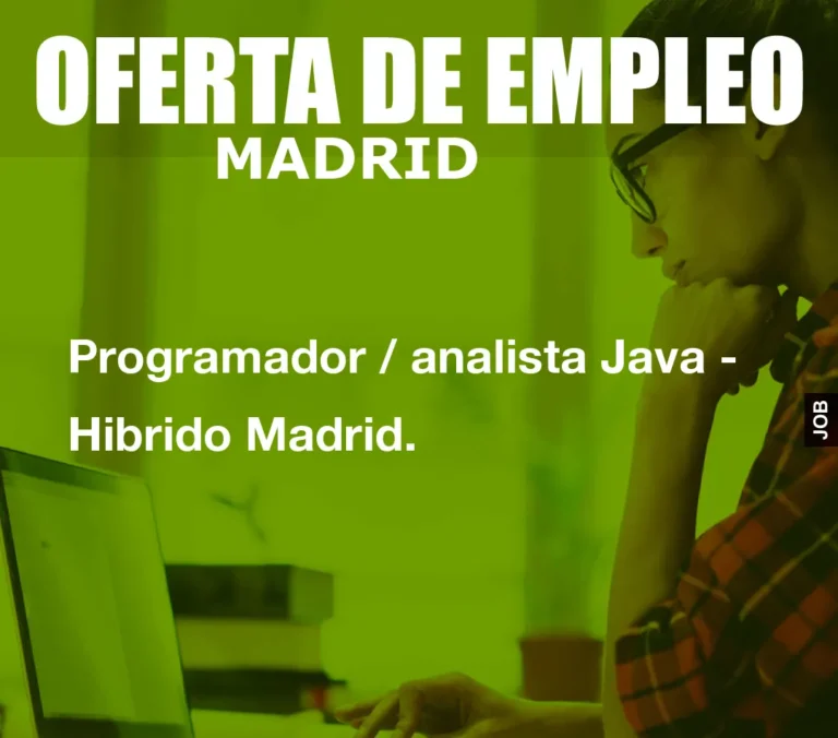Programador / analista Java –  Hibrido Madrid.