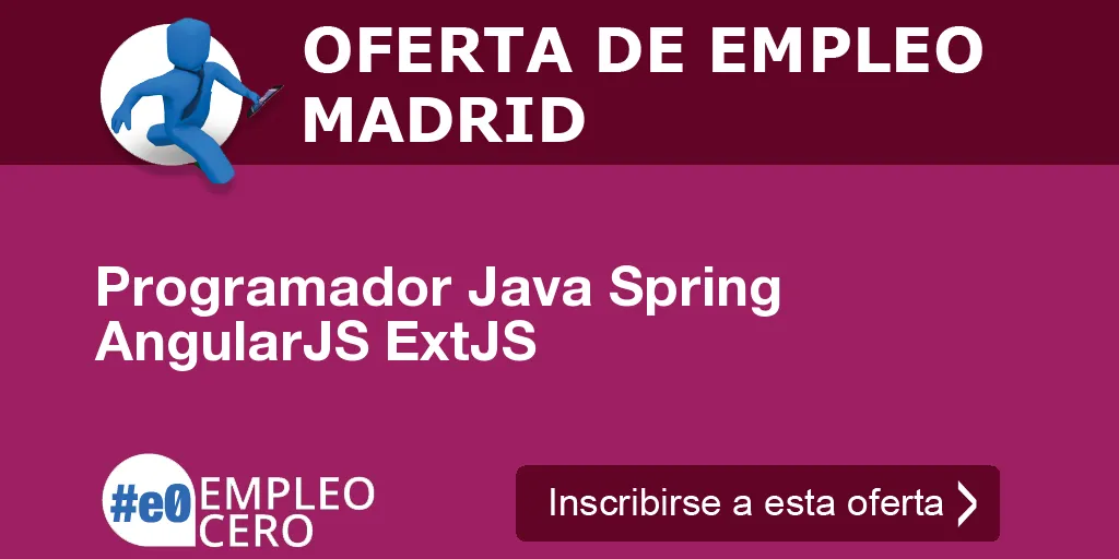 Programador Java Spring AngularJS ExtJS