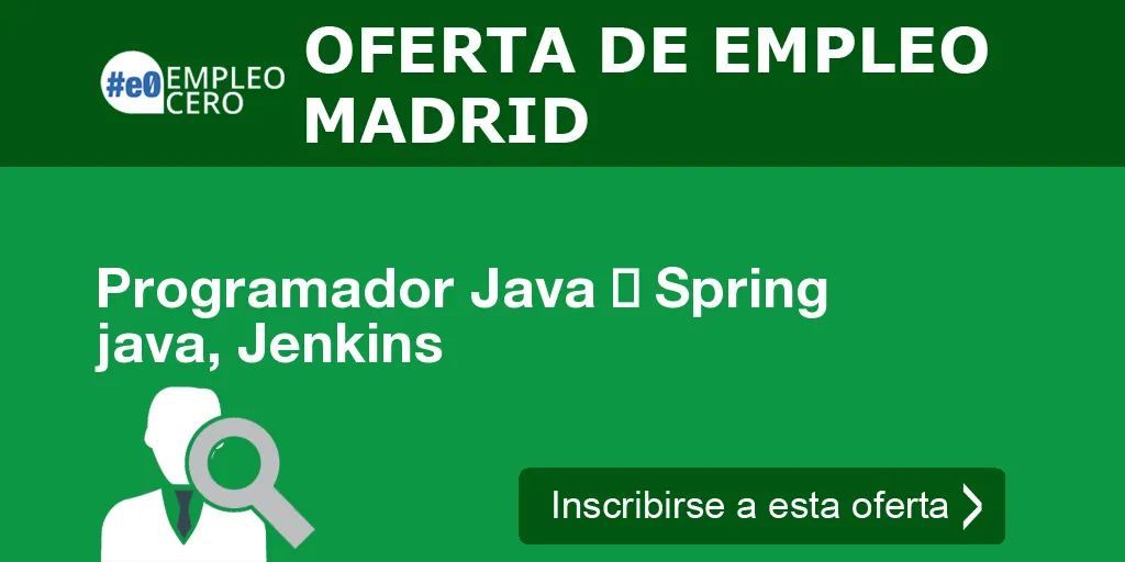Programador Java – Spring  java, Jenkins