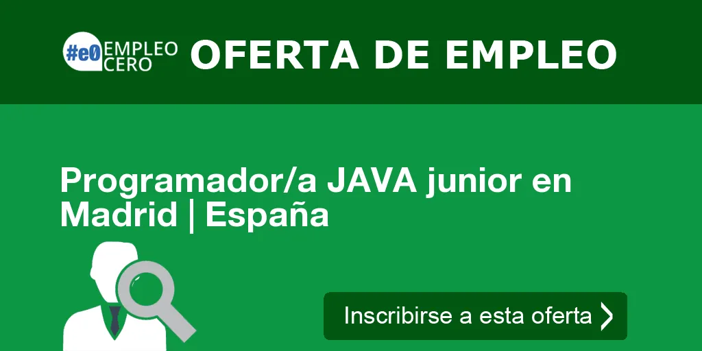 Programador/a JAVA junior en Madrid | España