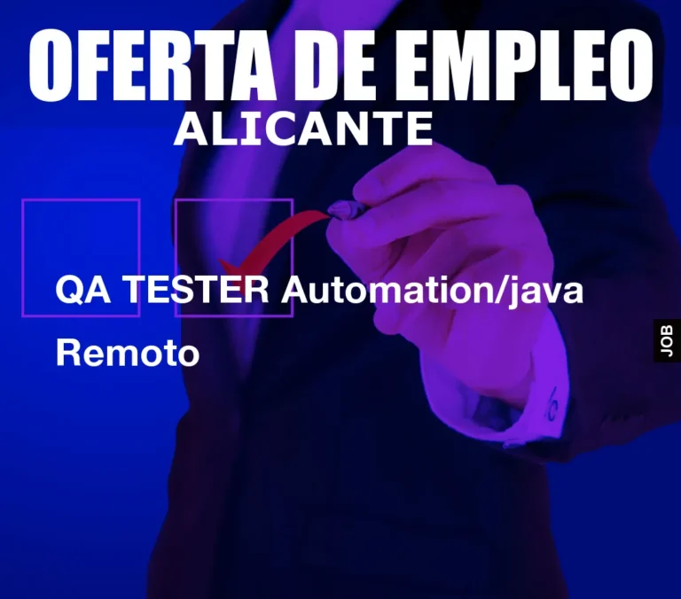 QA TESTER Automation/java Remoto