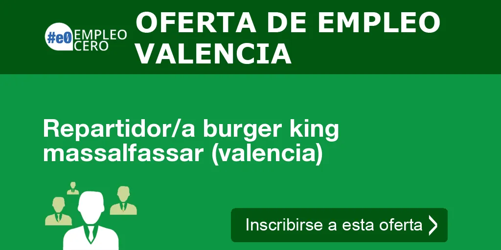 Repartidor/a burger king massalfassar (valencia)