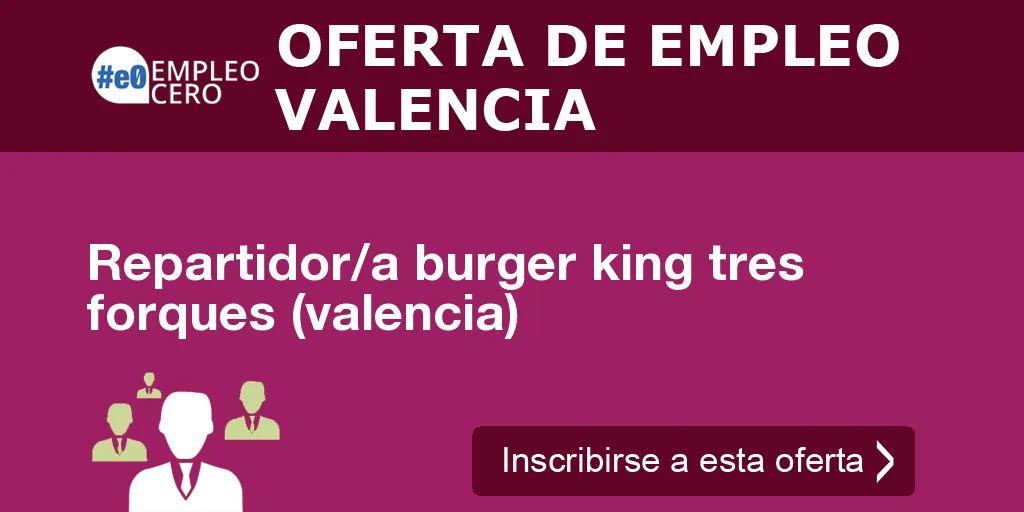 Repartidor/a burger king tres forques (valencia)