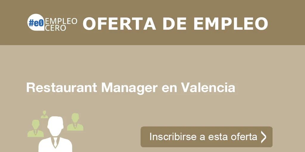 Restaurant Manager en Valencia