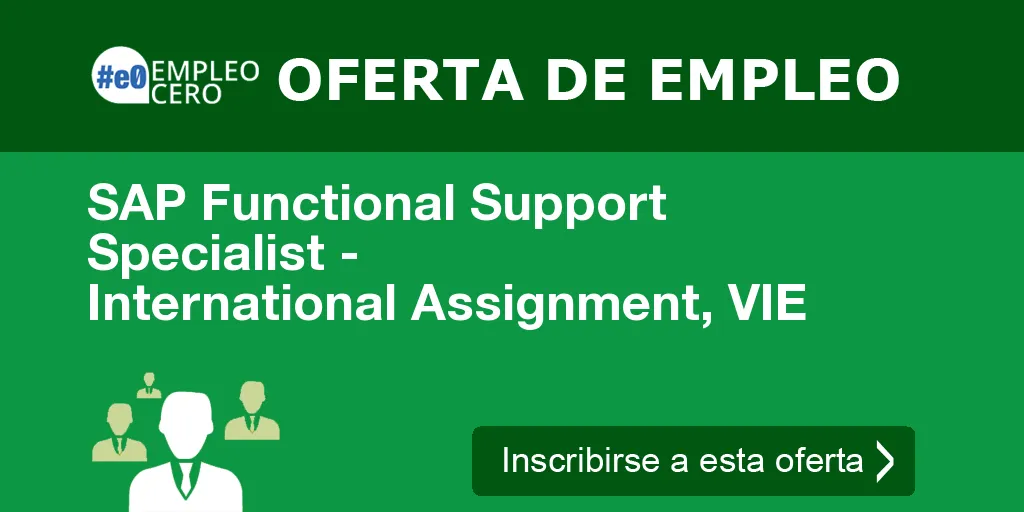 SAP Functional Support Specialist - International Assignment, VIE