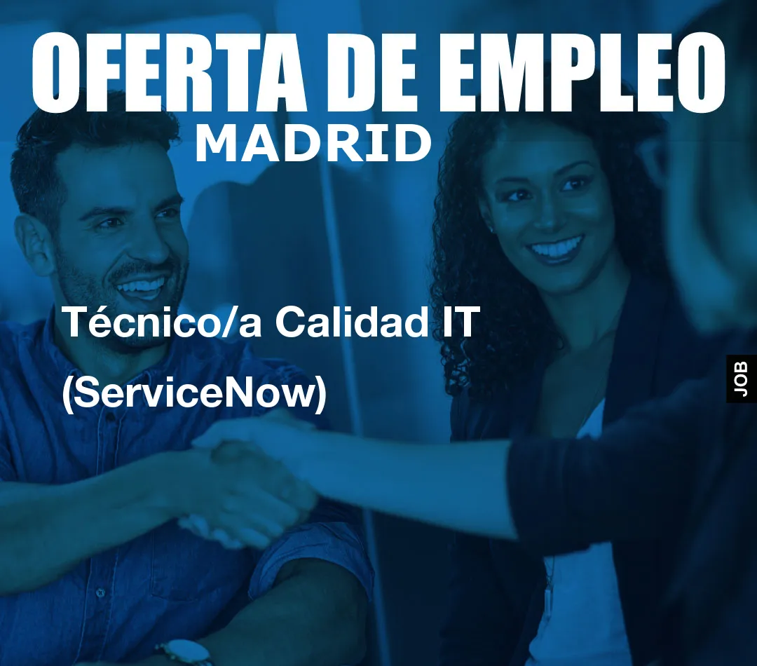 Técnico/a Calidad IT (ServiceNow)
