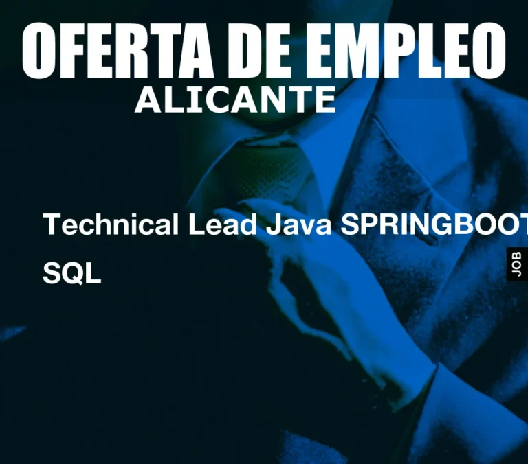 Technical Lead Java SPRINGBOOT SQL