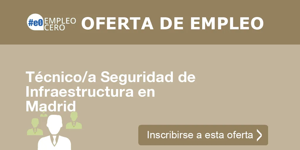 Técnico/a Seguridad de Infraestructura en Madrid