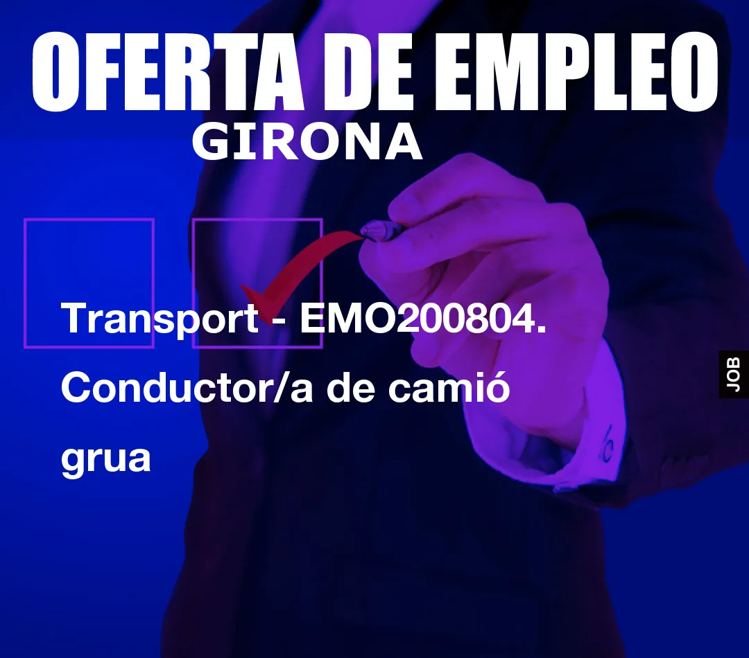 Transport – EMO200804. Conductor/a de cami