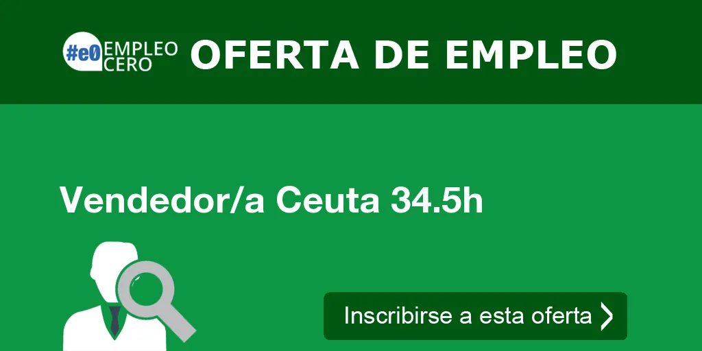 Vendedor/a Ceuta 34.5h